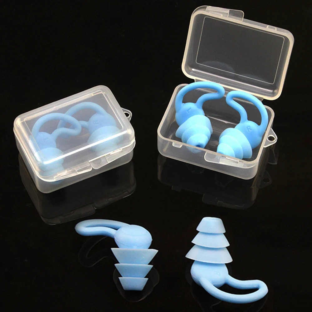 Triple Waterproof Silicone Earplugs Anti-noise Sleep Earplugs Students Study Noise Reduction Soundproof Earplugs