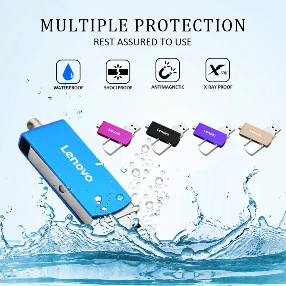 Lenovo 64TB USB Flash Drives 16TB High Speed USB Memory 4TB USB Stick 2TB Flash Disk Waterproof USB Memory For Laptop Desktop PC