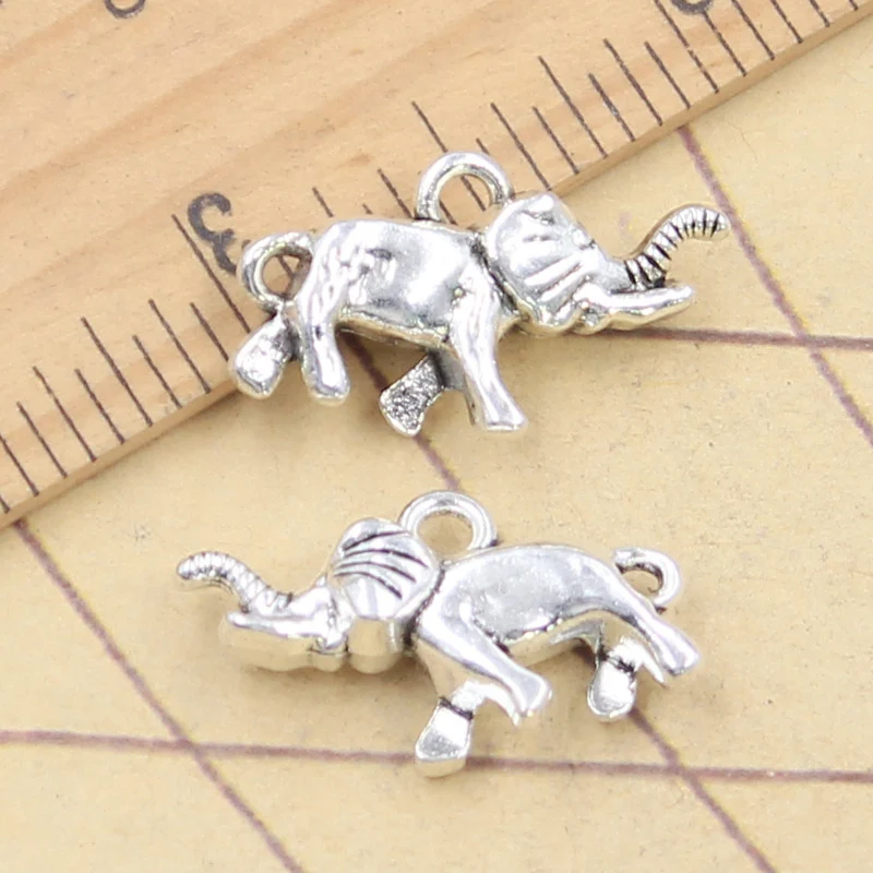 10pcs Charms Elephant 13x24mm Tibetan Silver Color Pendants Antique Jewelry Making DIY Handmade Craft