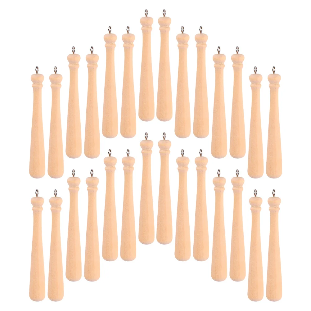 

50 шт. миниатюрный брелок с бейсбольной битой, необработанное дерево, сделай сам, ремесленные подвески, спортивные брелоки, бейсбольный кулон, сувениры для вечеринок