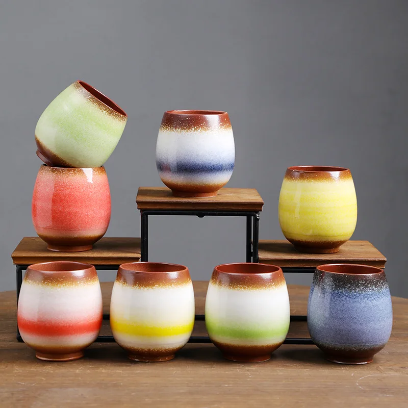 200ml Japanese Style Ceramic Cup Kiln Change Wine Mug Water Mugs Coffee Cup Personal Single Pottery Tea Cups Drinkware New