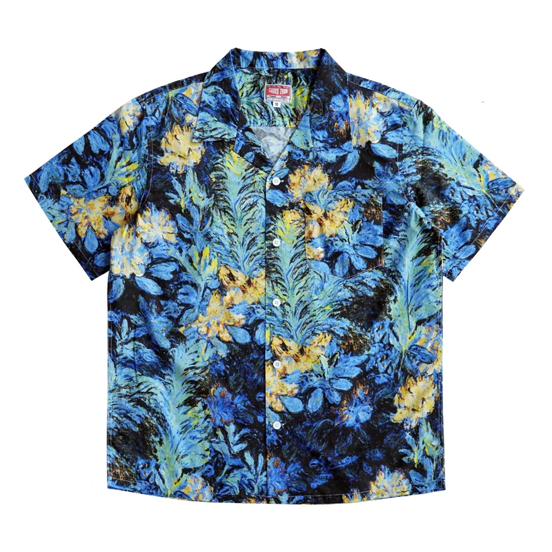 Sauce Zhan Aloha Shirt Hawaiian Shirt Men Summer Short Sleeve Cusual Shirt Sunshine Beach Streetwear Loose Fit
