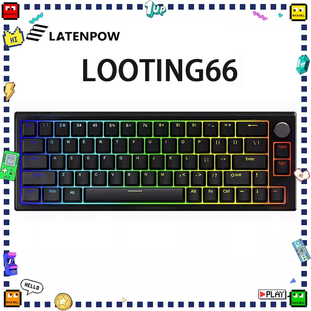 

Latenpow Looting66 Magnetic Switch Mechanical Keyboard Quick Trigger Dynamic RGB Wired Gaming Keyboard For Valorant Gamer Gifts