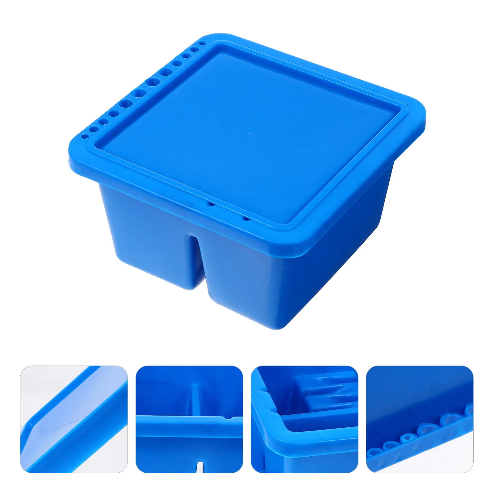 1Pcs Paint Brush Cleaner Square Plastic Pen Washer for Acrylic Watercolor Gouache Artists Brush Basin Studio Home Outdoor
