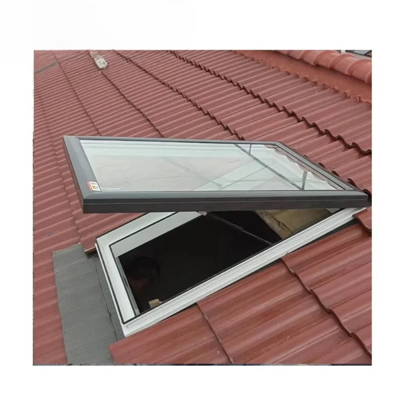 Indoor Electric Vertical-Rise Skylight With Remote Automated Heat Reflective Insulated Glass Skylight Roof Top Sliding