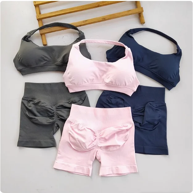 الرقبة الجمال الظهر مثير كبير الرسن الرياضة الصدرية سترة سلس اليوغا التدريب اللياقة البدنية اليوغا السراويل مزيج مجاني مجموعة #2