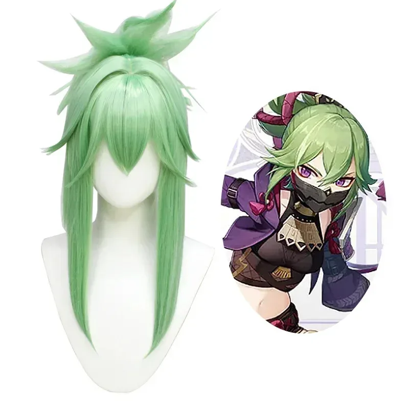 CyKuki Shinobu Одежда для косплея Парик Игра Genshin Impact Куки Shinobu Косплей Костюм Парик Хэллоуин Карнавальные костюмы для женщин