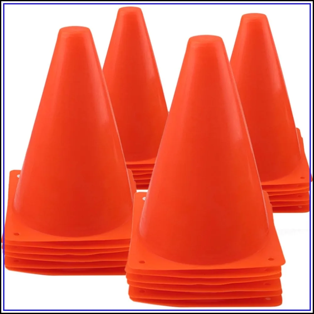 

7 Inch Plastic Traffic Cones Sport Training Agility Marker for Soccer, Football, Basketball, Indoor Outdoor Games