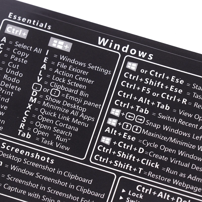 2Pc For Windows/Word Reference Keyboard Computer Shortcut Sticker Adhesive Removable Stickers For Quick Reference Keyboard Guide