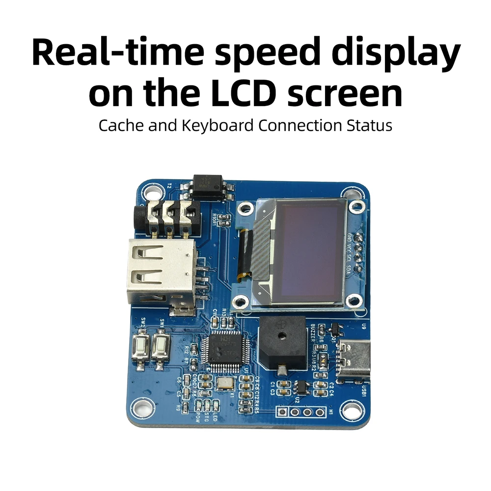 

CW Electronic Key Controller with 0.96" OLED Display Morse Code Keyboard Type-C for Ham Radio CW Training & Practice