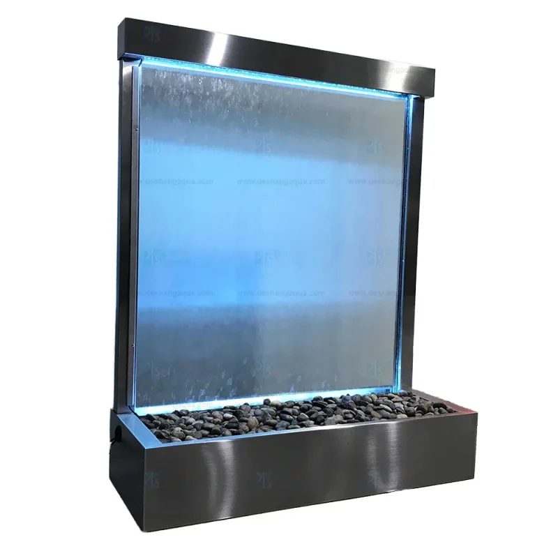 custom.Best Seller 1.5*1.2M Stainless Steel Metal Glass Light Contemporary Adjustable Colorful Modern Indoor Outdoor Fountain