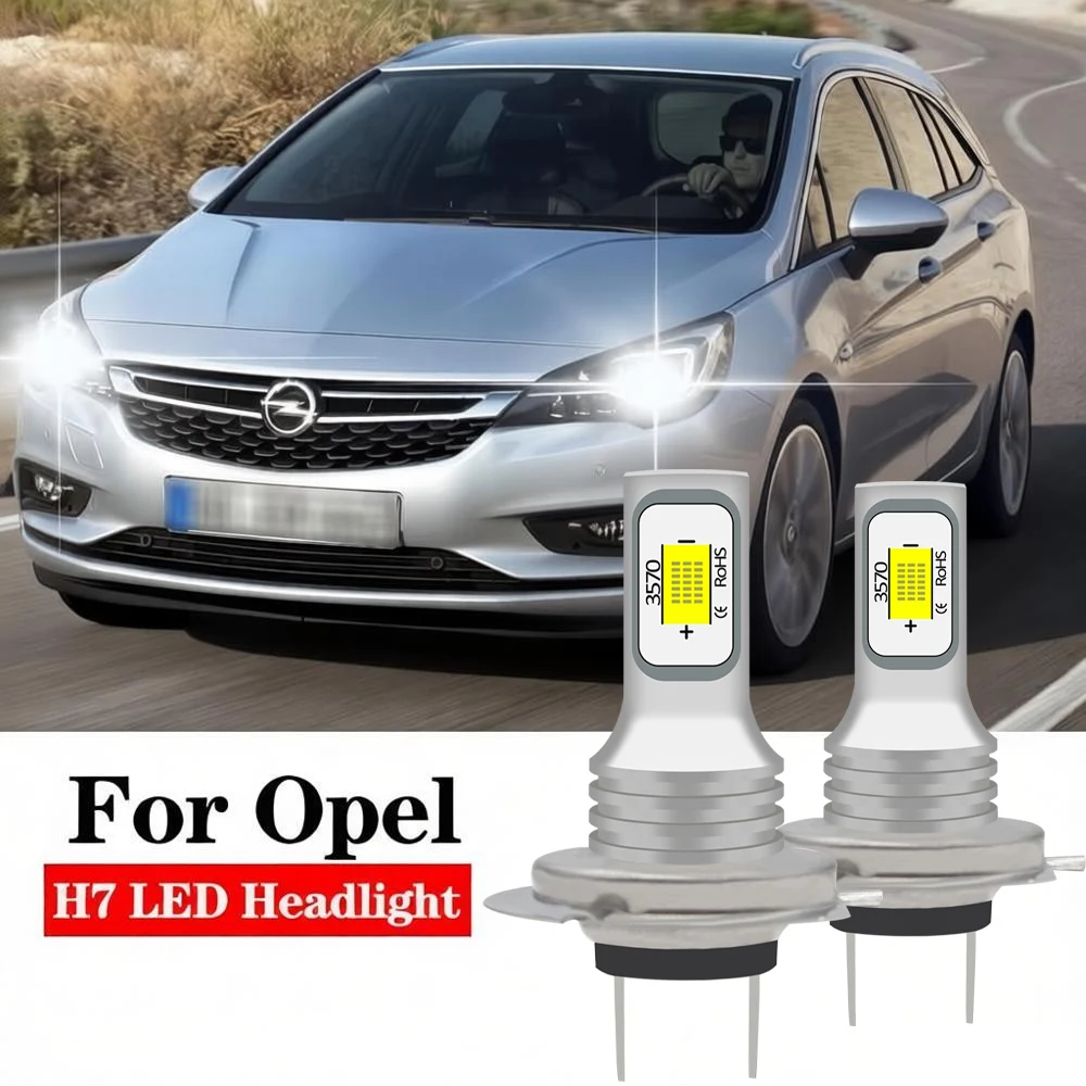 

BMTxms 2Pcs H7 LED Headlight H18 Bulb CANBUS High Low Beam Car Light Lamp For Opel Astra j h g Vectra c h Corsa d e Mokka zafira