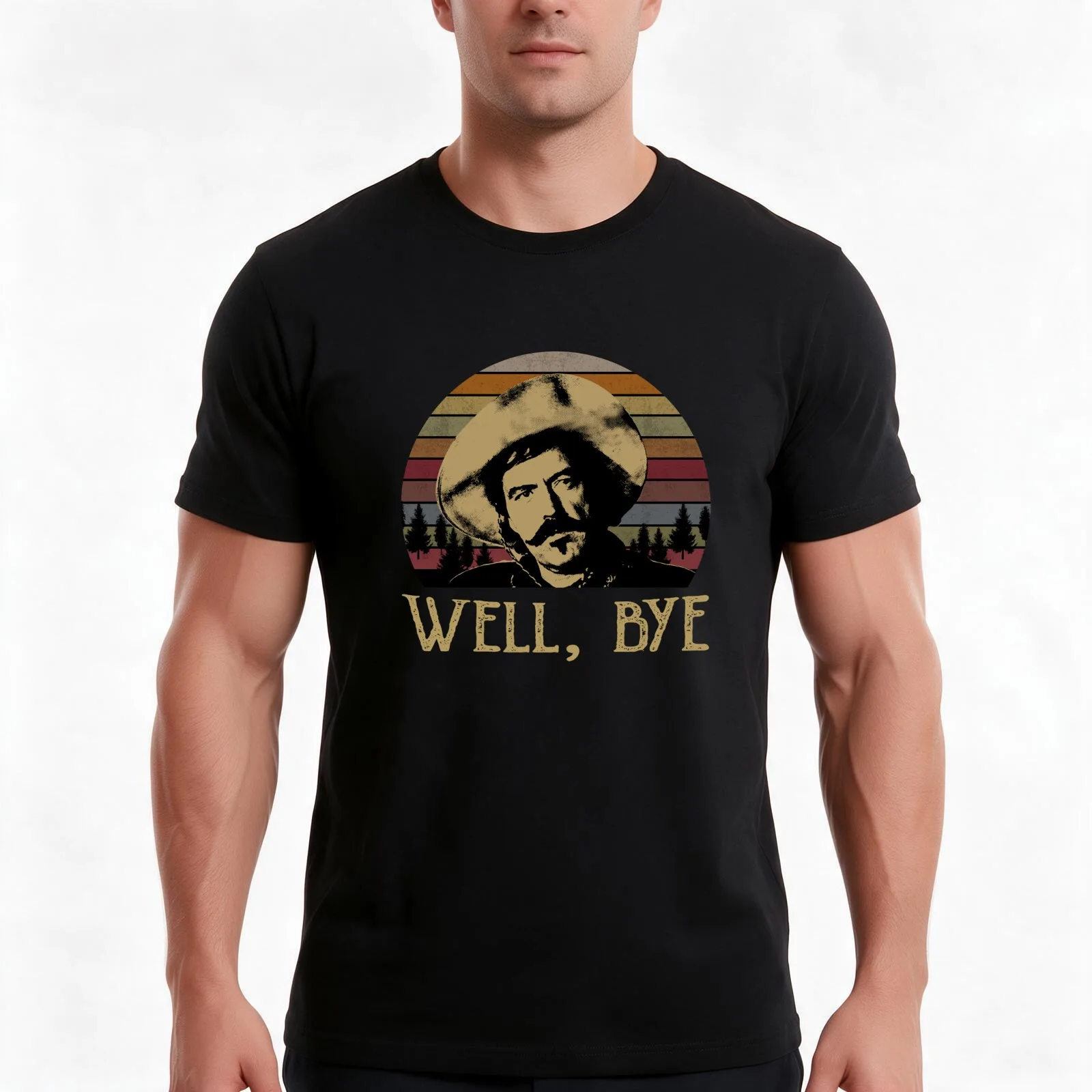 Curly Bill Brocius Tombstone Well Bye Forest Retro Gift ee For Man For Boys T-Shirt, Summer Casual Cotton Tee, Unisex Men Women