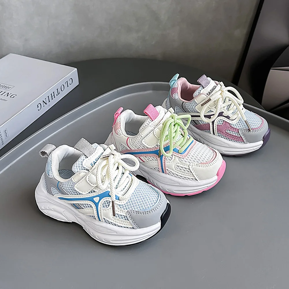 

Children Spring Summer Trend Fashion Shoes Girls Sneakers Mesh Breathable Sport Kid Shoes Soft-soled Anti-slippery Kids Sneakers