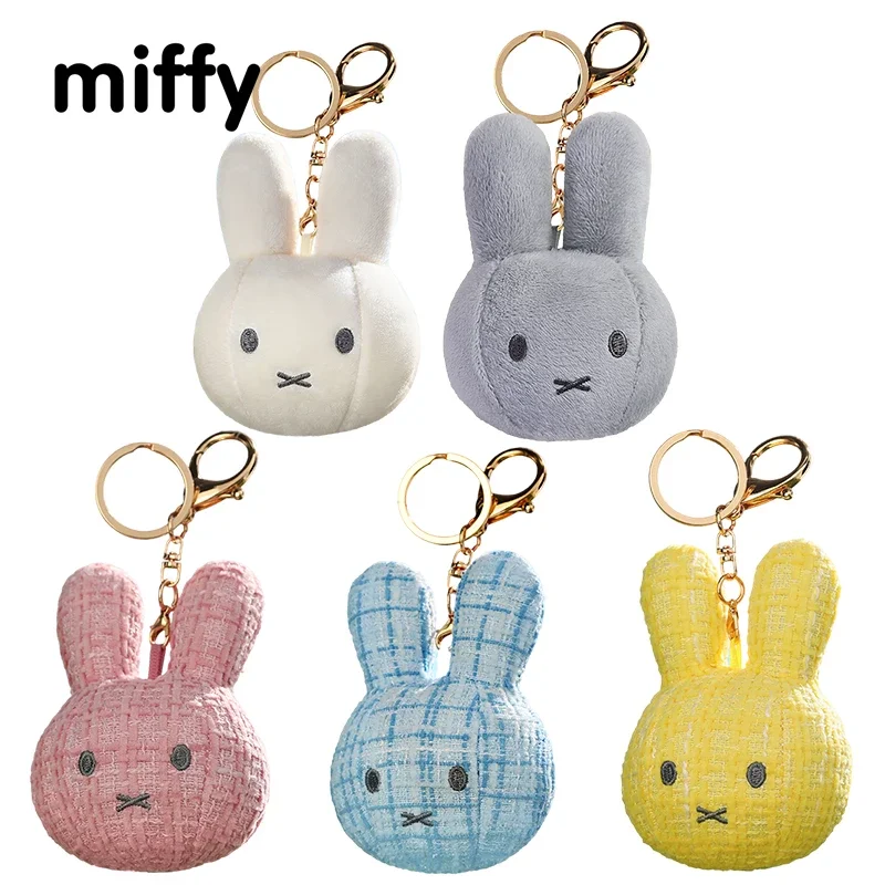 Kawaii Miffy Cute Pendant Bag Hanging Rabbit Head Cartoon Doll Key Chain Accessories Christmas Gift Birthday Toy