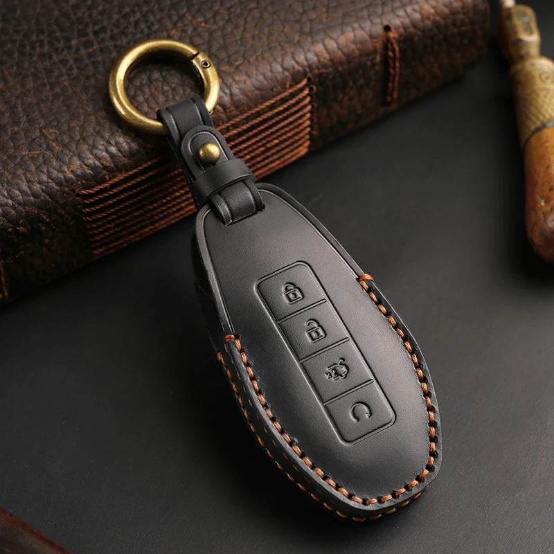 

All inclusive leather key case For DENZA N9 Z9 GT Specialized car remote control protective case key chain box bag