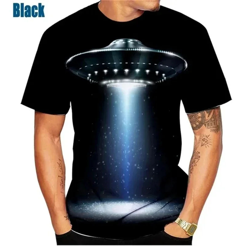 New Alien Image Series Fun Printed Casual T-shirt Role Playing Men's Unisex Hip Hop Round Neck Short Sleeve