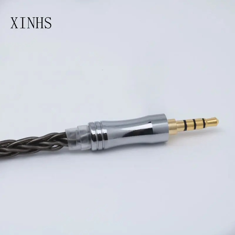 XINHS8-Cable de monitoreo para auriculares, dispositivo HiFi IEM enchapado en plata, compatible con MMCX/0,78, 2 pines, para Letshuoer S12, Core 7N OCC