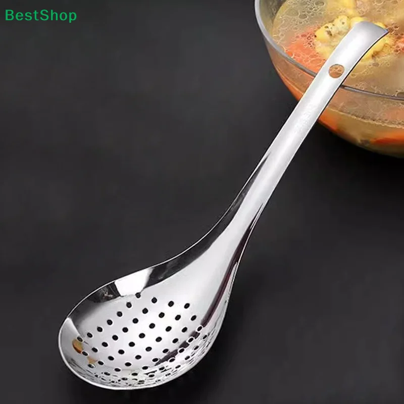 

♥Stainless Steel Slotted Spoon - Heat-Resistant Kitchen Strainer Spoon, Durable Soup Skimmer for Cooking, Serving & Straining