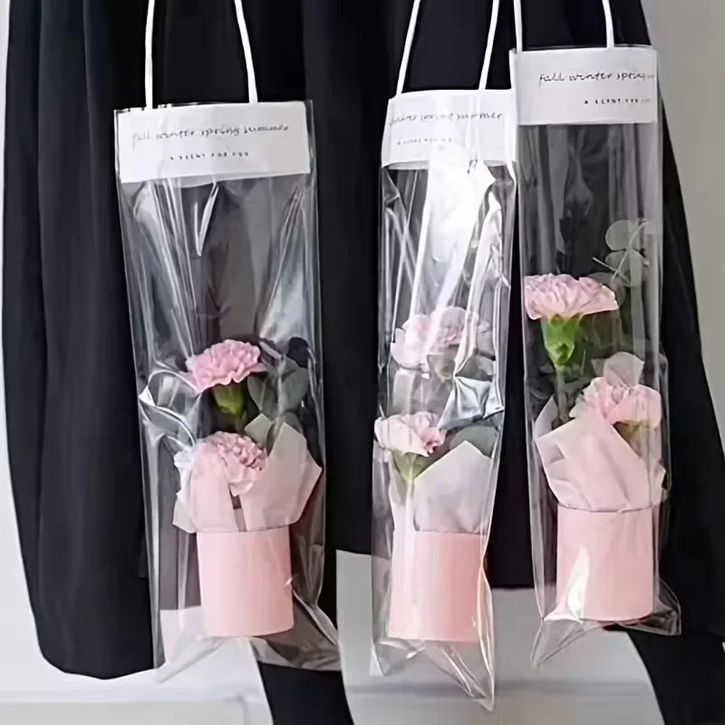 2026 Hochwertige transparente PVC-Blumentasche, Geschenktüte für Blumensträuße, Hochzeitsfeier, Floristenverpackung, Dekoration