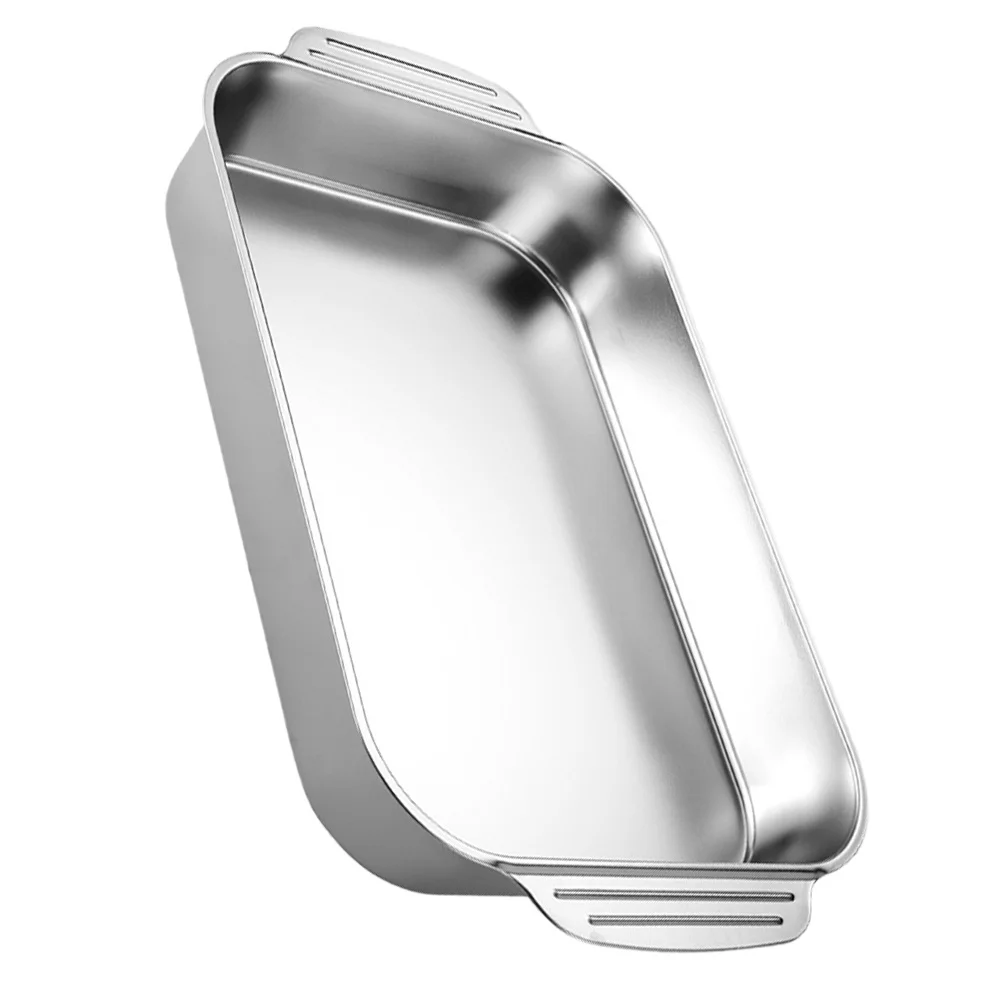 

Stainless Steel Roasting Pan Rectangular Baking Tray Oven Bbq Bakeware Nonstick Surface Induction Compatible Oven Cake