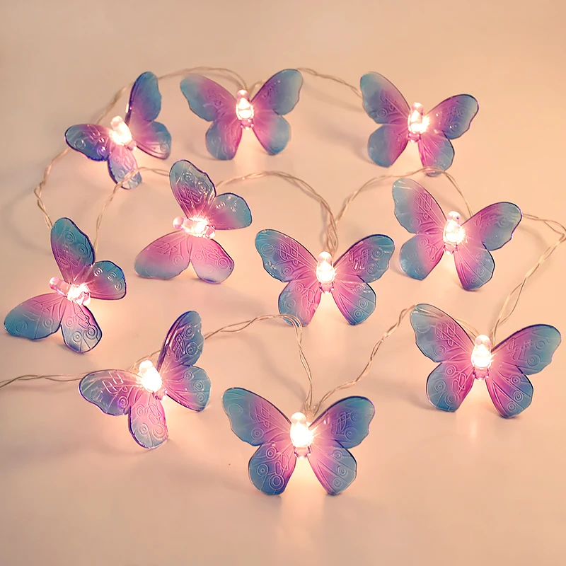 

1.5M purple Butterfly Light LED Fairy Tale String Lights Garland Wedding Girl Butterfly Birthday Party kid Room Light Home Decor