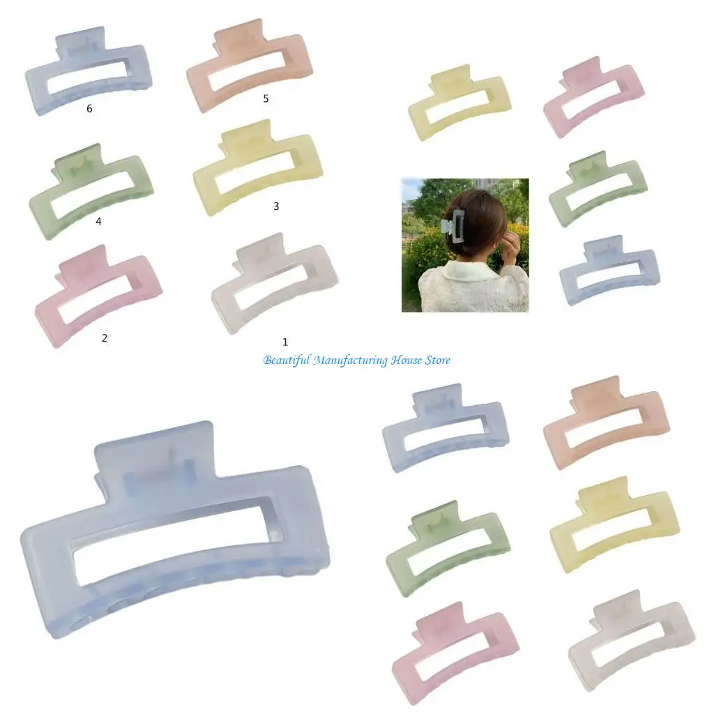 

E56A Large Hair Claw Clip 3.5Inch Big Hair Clamps for Women Non-slip Rectangle Square Claw Clip for Thick Hair Thin Hair