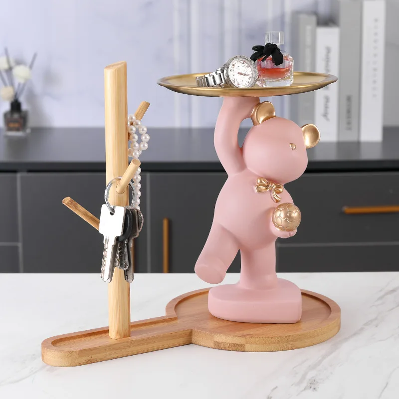 

Bear Hallway Key Storage Small Ornaments Living Room Tray Decorations Wedding Gift