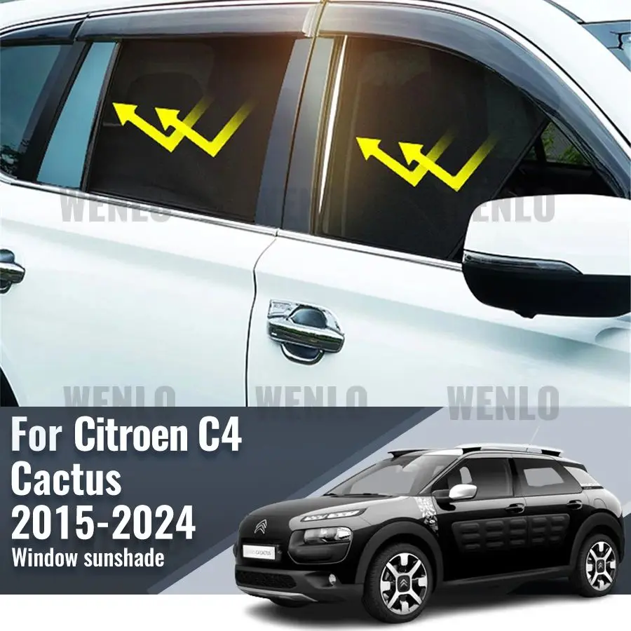 

For Citroen C4 Cactus 2014-2023 Magnetic Car Sunshade Visor Front Windshield Curtain Rear Side Baby Window Sun Shade Shield