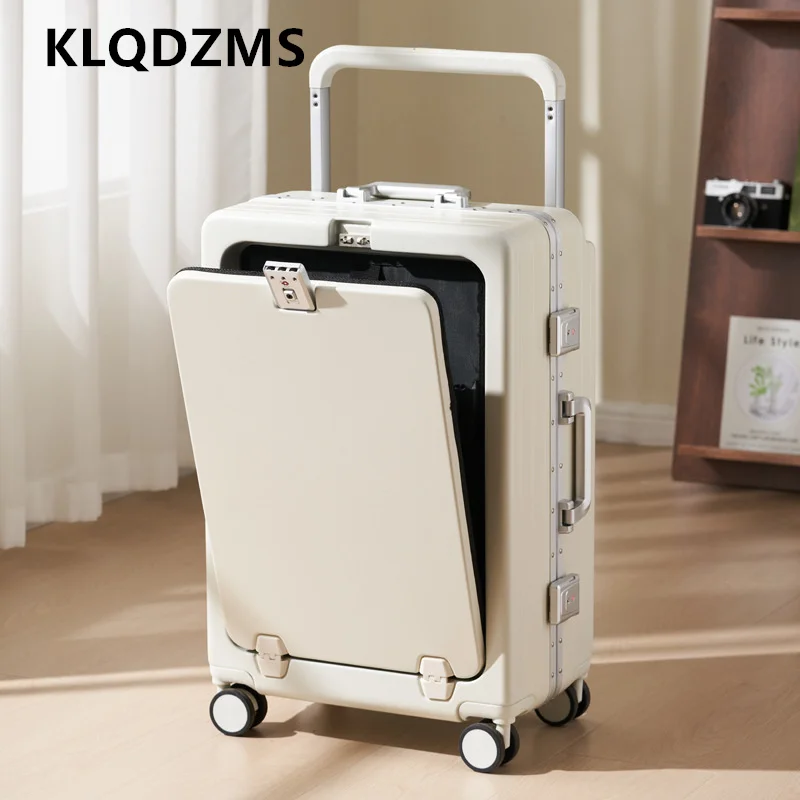 KLQDZMS Cabin Suitcase Front Opening Boarding Case Laptop Trolley Case 20