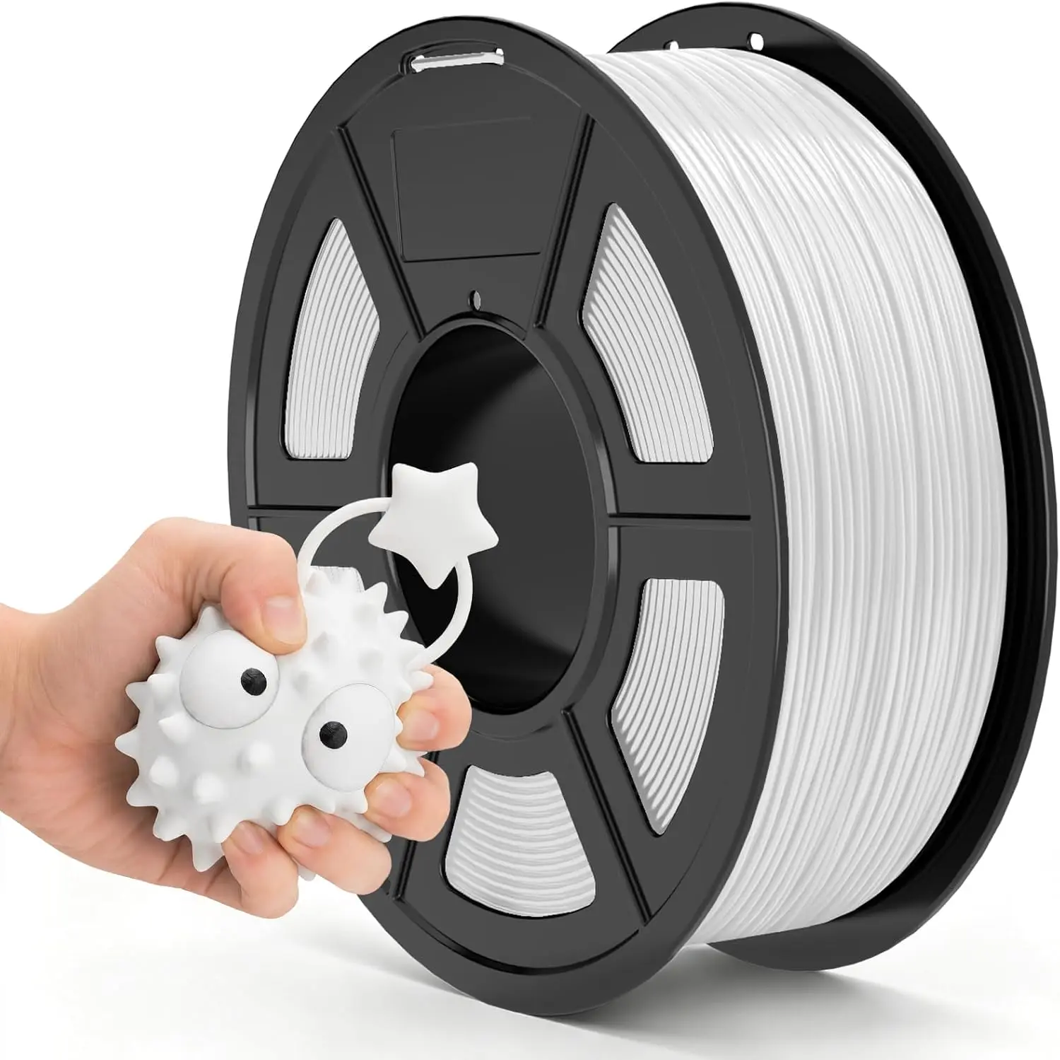TPU Filament Matte 95A 1.75mm, 250g Shore 95A Flexible & Durable TPU, Matte White,Low-Gloss Matte Finish, Minimal Layer Lines
