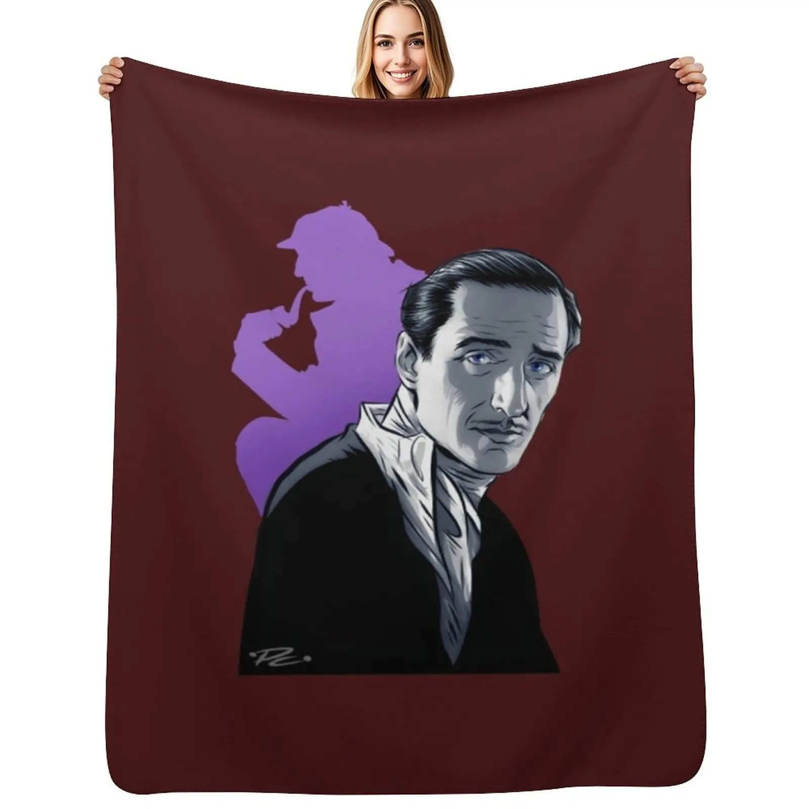 Basil Rathbone Throw Blanket Comforter Softest Thermal For Decorative Sofa Blankets For Bed Decoratives Blankets
