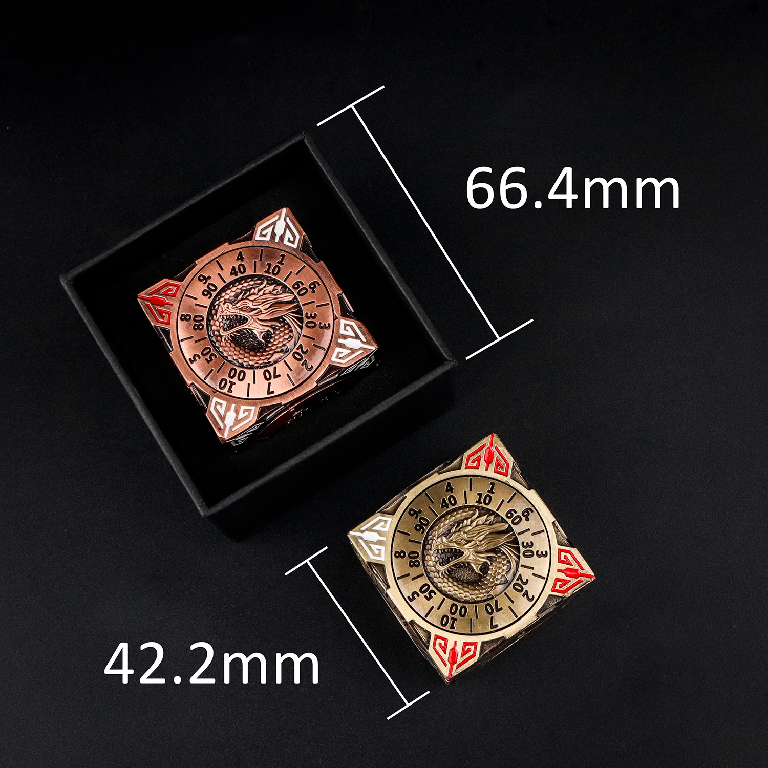 مكعب نرد دوار 7 في 1 لـ DND - مجموعة نرد D&D معدنية ممتازة مع صندوق هدايا للزنزانات والتنينات هدية لسادة الزنزانات #4