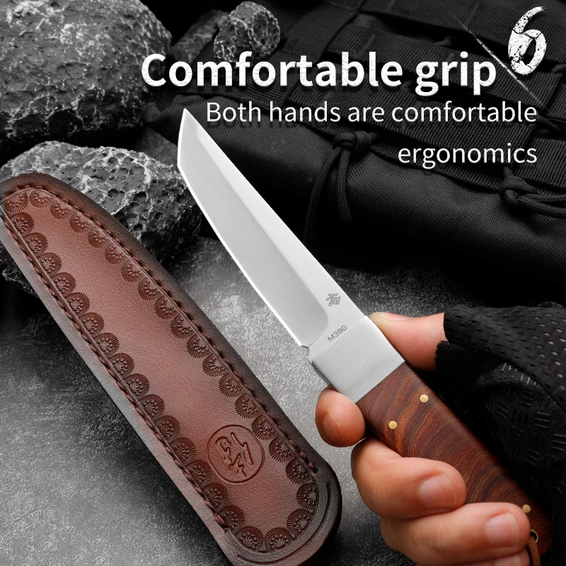 m390outdoor hunting knife high hardness outdoor knife fixed blade military rescue knife Bowie knives gift for men