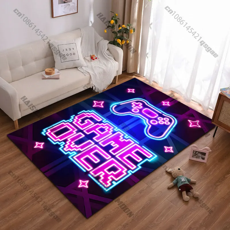 Gaming console game over message carpet Yoga living room room decor children's crawling mat doormat area rug games mat
