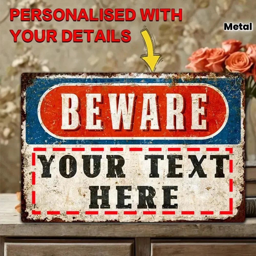 Personalized Customizable 2D Flat Vintage Metal Garden Sign, Yard Art, Outdoor Home Wall Decor Gift