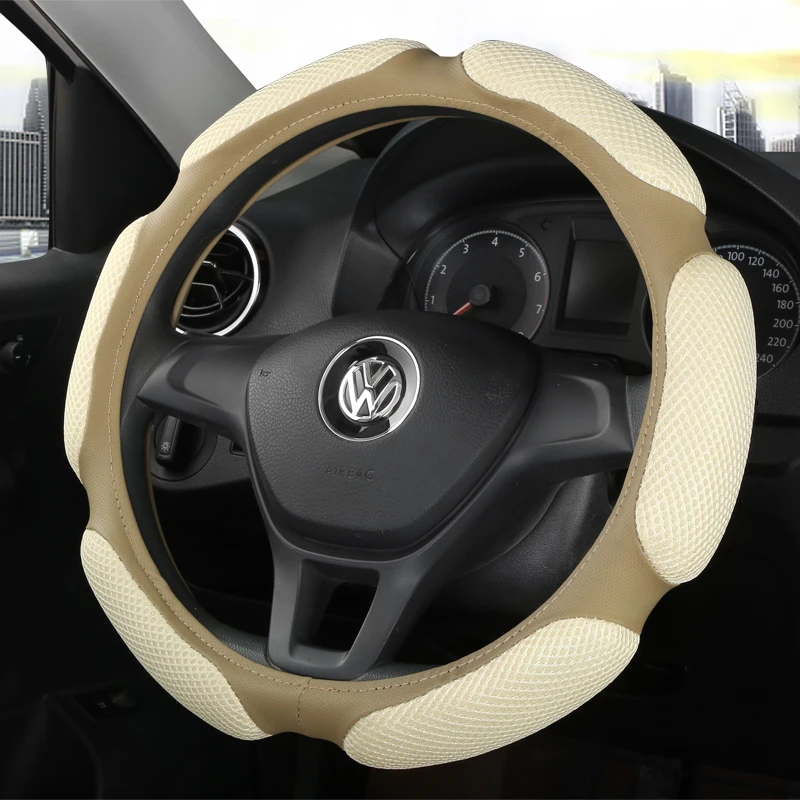 Universal Car Steering Wheel Cover Three-layer Sandwich Sport Handle Cover Anti-slip Sweat Absorbent 3D Stereo Cute Sport Han...