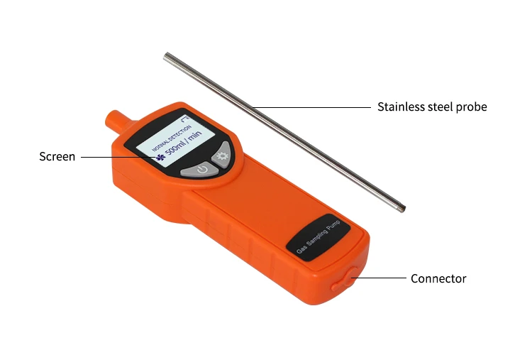 산업용 휴대용 가스 샘플링 펌프 디지털 충전 스마트 외부 펌프 샘플러 장치 지원 모든 가스 분석기 가스 감지기