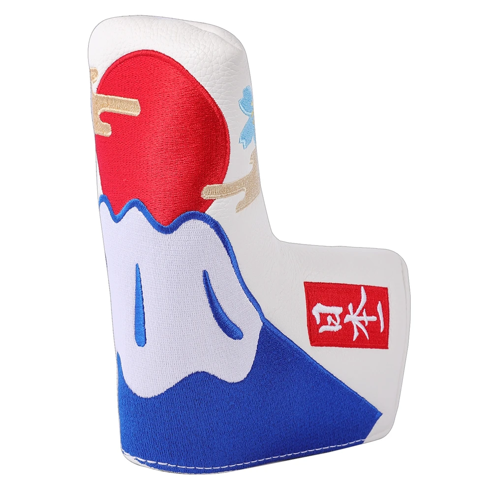 Japan Mountain Full Embroidery Strong Magnetic Closure Golf Blade Putter Head Cover