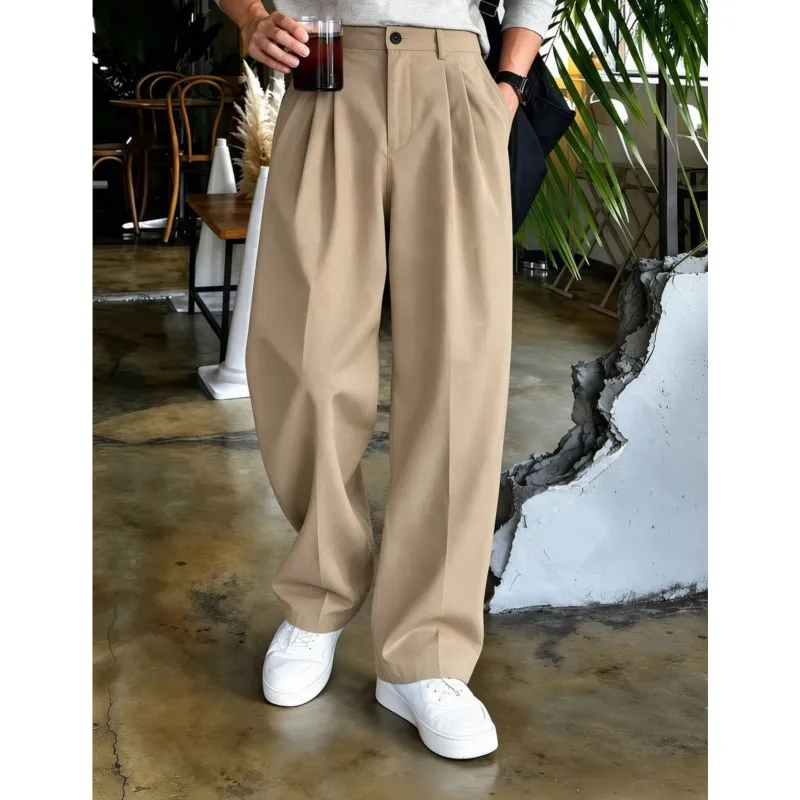 Casual pants men's versatile pants new youth Men's Solid Regular Formal Dress straight leg pants Men's Spring Fall Pant Trousers