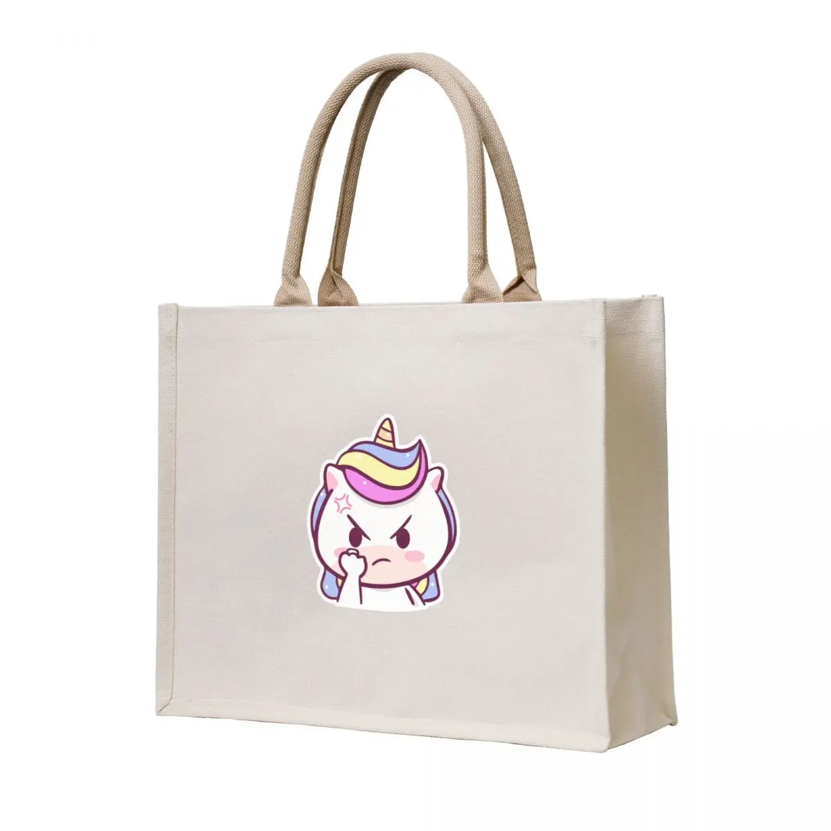 

Cute Kawaii Angry Unicorn Tote Bag Women's handbag personalized tote Lady bag