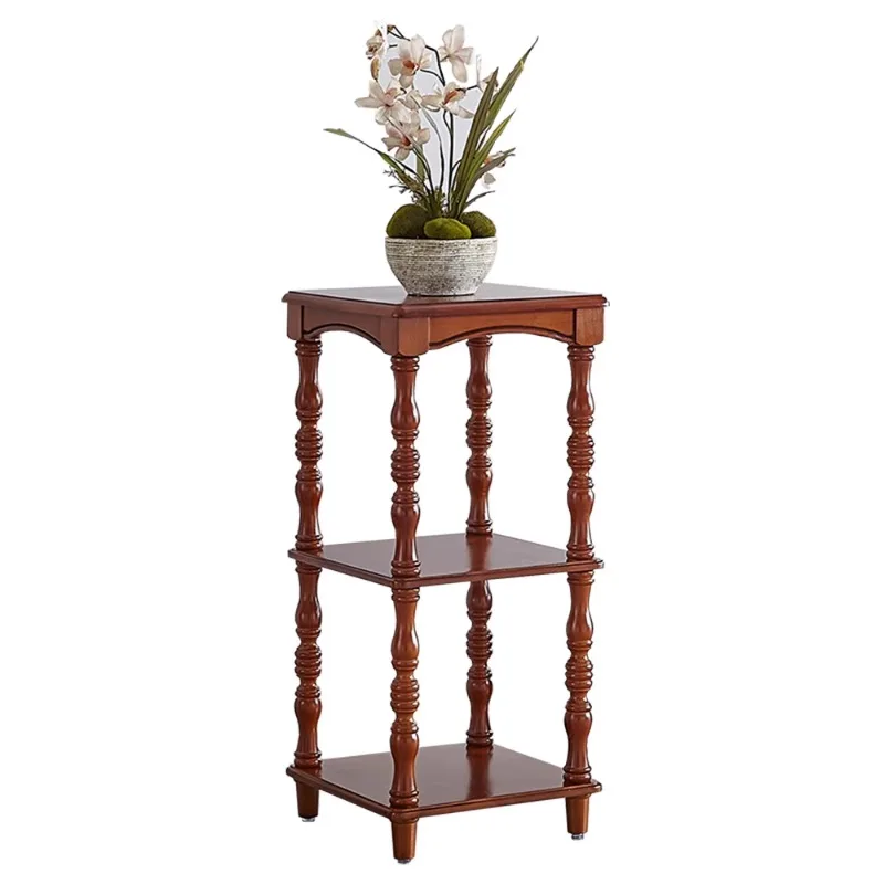 

American solid wood flower shelf, bookshelf, balcony storage bracket, floor-to-ceiling flower pot placement shelf, Chinese flowe