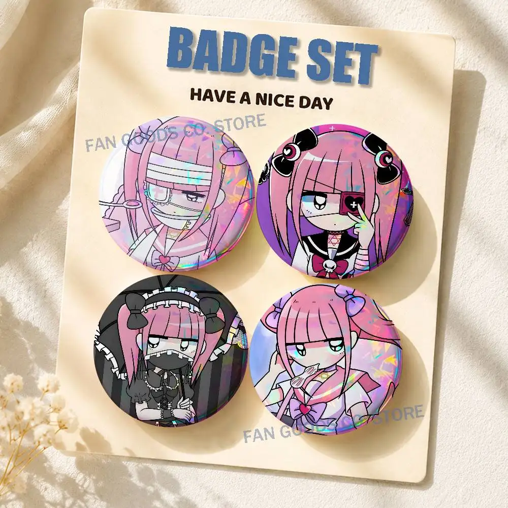 Cute M-Menhera C-Chan Girl 2-piece set Pins Backpack Clothes Jewelry Accessories Round Brooch Button Badge Fans Collection Gifts