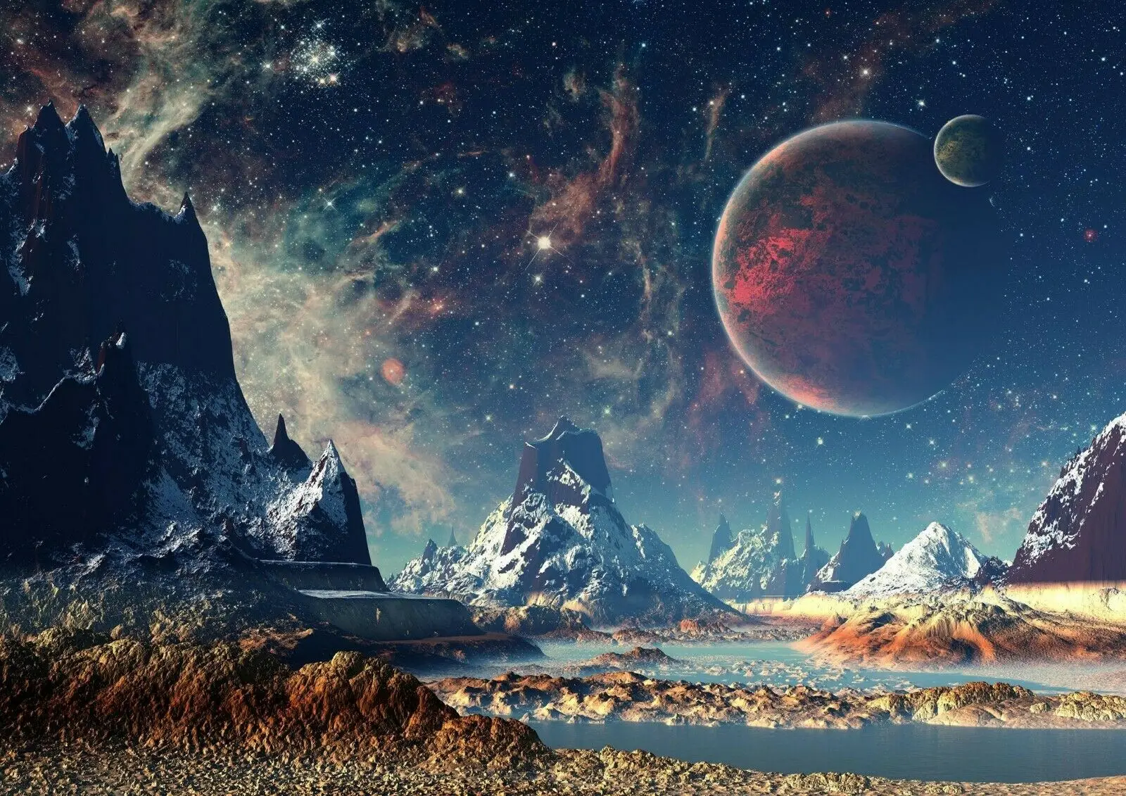 Awesome Alien Planet Print Art Canvas Poster For Living Room Decoration Home Wall Decor Picture