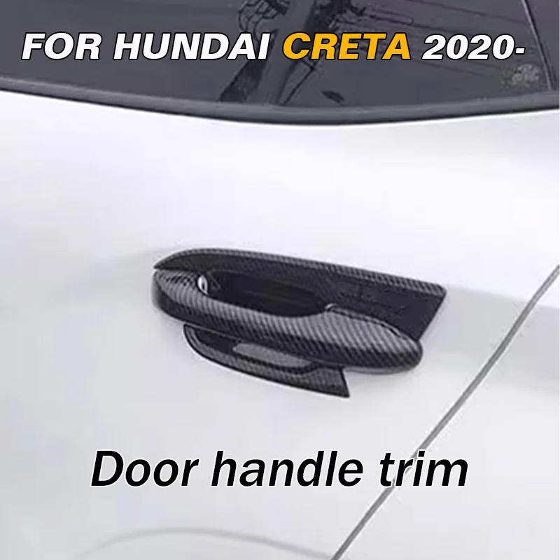 

For Hyundai Creta 2020 Car Exterior Door Handle Door Bowl Cup Decorative Trim Frame Sticker Anti Scratch Accessories Kit