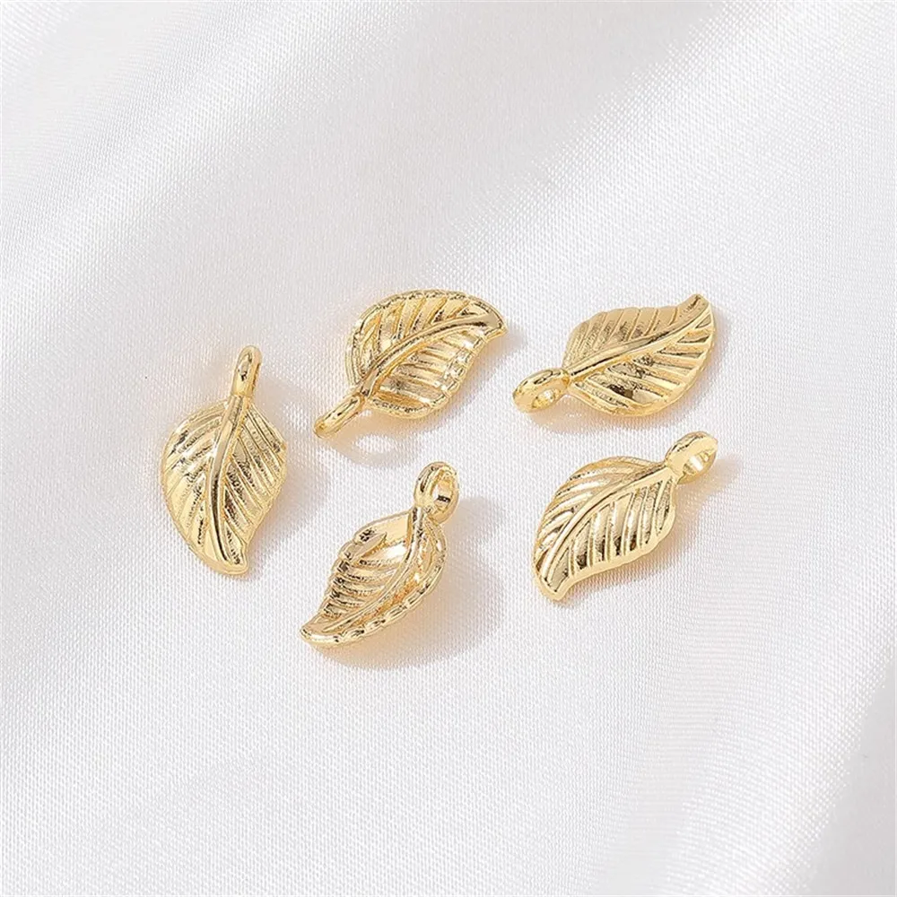 14K Gold-coated Banana Fan Pendant Banana Leaf Pendant Handmade Diy Bracelet Necklace Jewelry Material Accessories L367