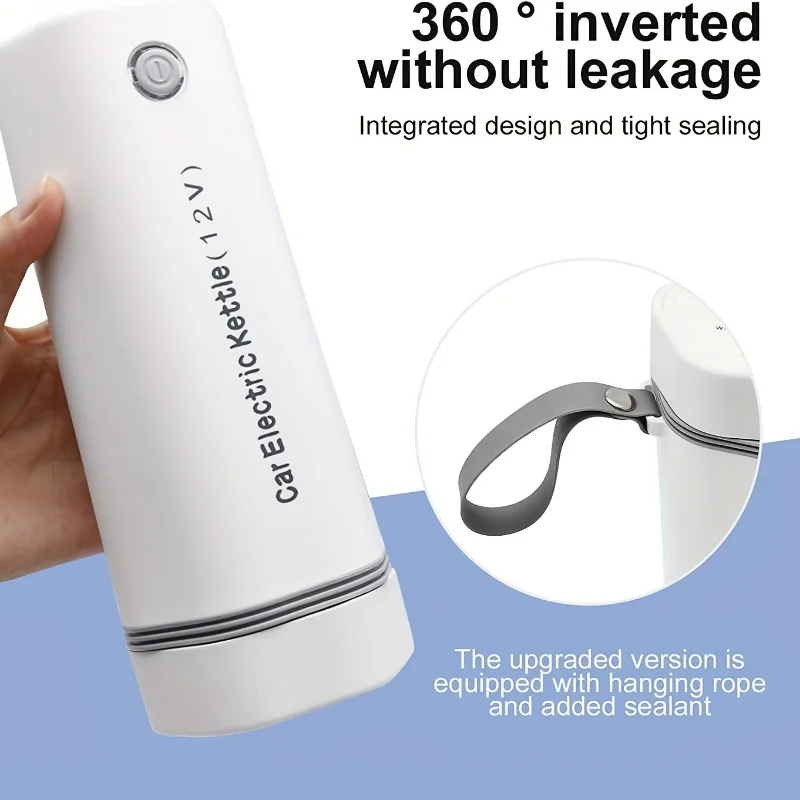 Bollitore per auto Bollitore per acqua 12V – Tazza riscaldatore per bollitore portatile per auto – Bollitore da viaggio in acciaio inossidabile da 350 ml Piccolo spegnimento automatico