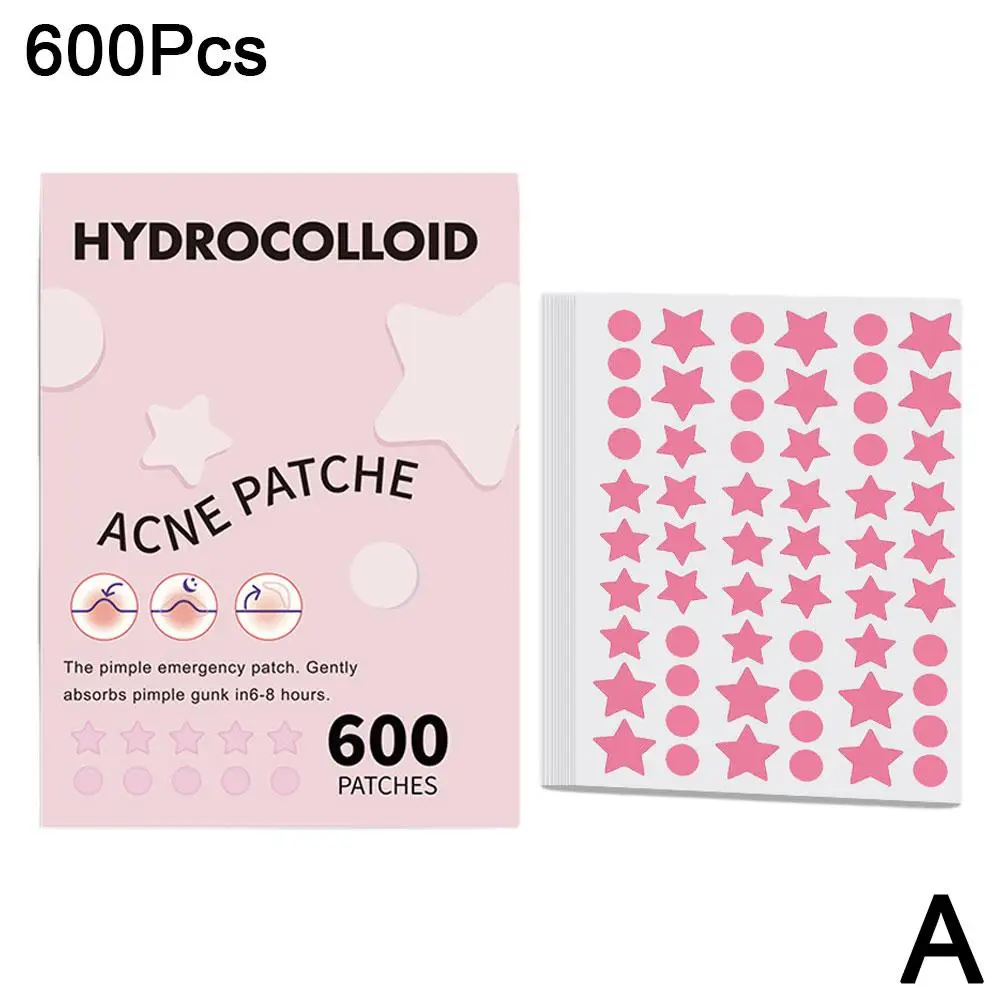 New 600pcs Star Acne Patch Mild Non-irritating Lightens Acne For Blackheads Closed Comedones Hydrocolloid Acne Sticker