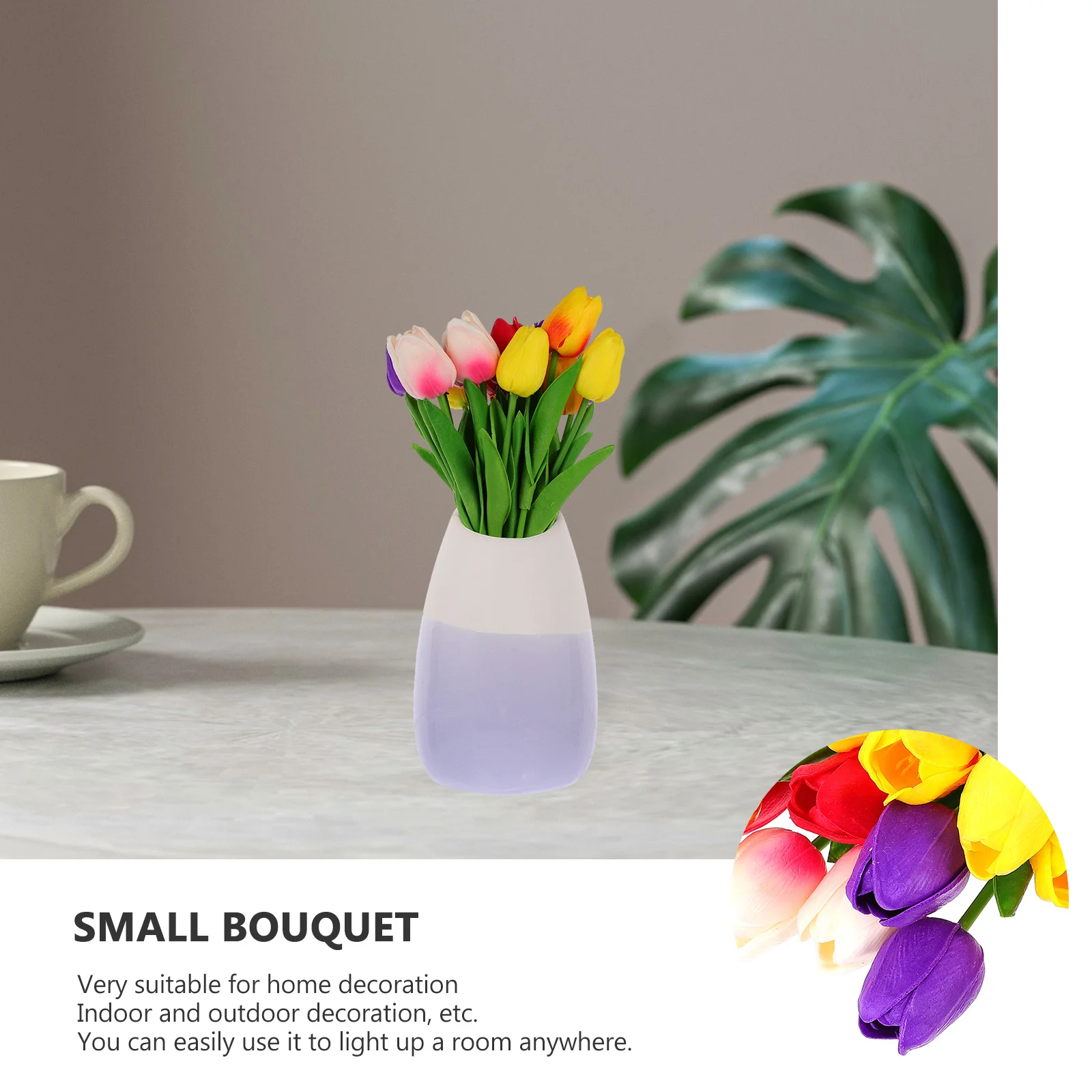 

15Pcs Simulation Tulip Artificial Flower Bouquet Decorative Fake Flower Ornament Home Decor Photography Prop Simulated Tulip