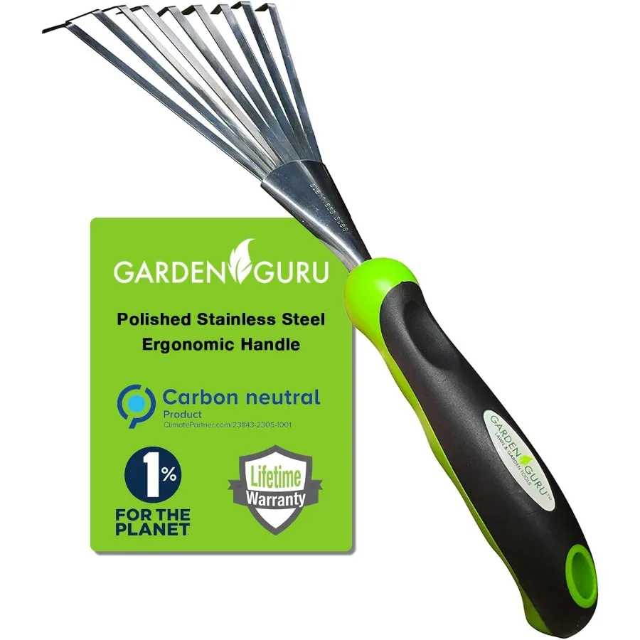 

Ручные грабли Garden Guru из нержавеющей стали, культиватор почвы с эргономичной ручкой, отлично подходит для садоводства, культивирования, рыхления, разбрасывания почвы